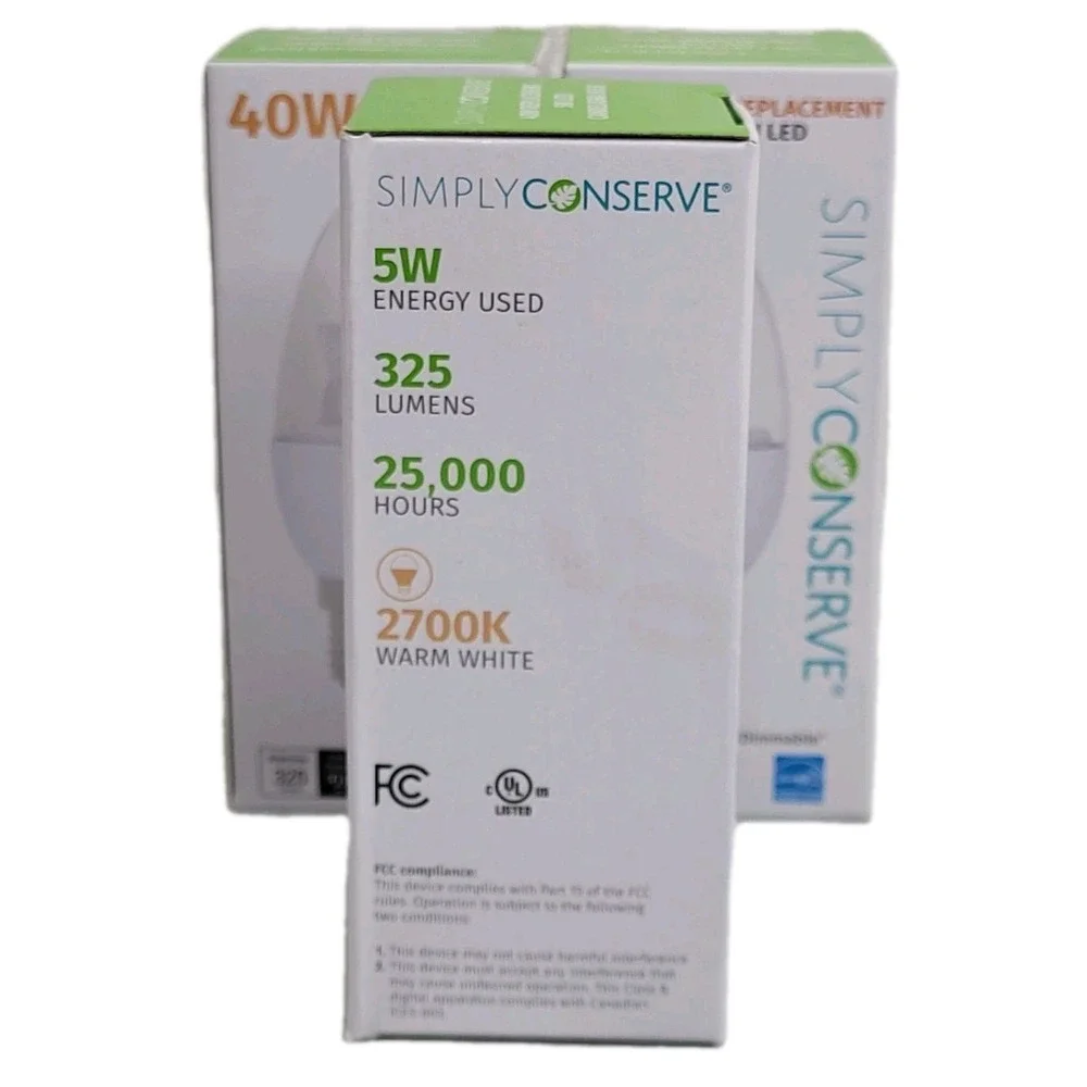 SIMPLY‎ CONSERVE (2 PACK) LED Light Bulb Dimmable 40W Warm White L05LCDL2700K